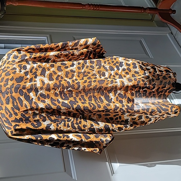 Boho Leopard Print Open Front Cover Up - Picture 6 of 7